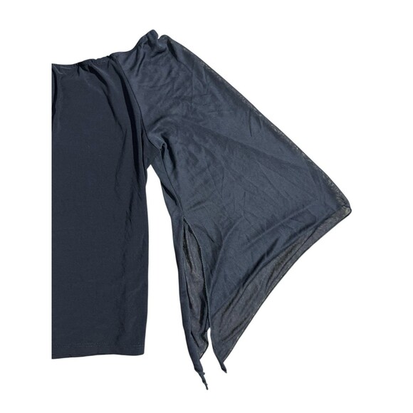 Y2K Anna Blouse Lace Up Front Black Whimsigoth Grunge Witchy Lightweight Sz 1X - Picture 8 of 16